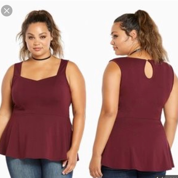 torrid Tops - Torrid burgundy peplum top torrid  size 0X